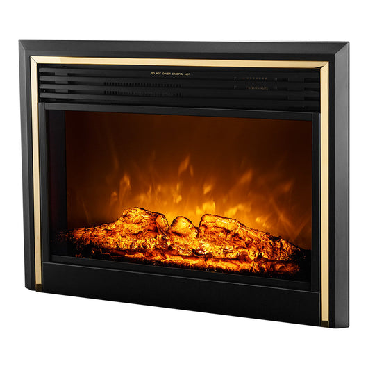 Camino Elettrico da Incasso 65,4x81,6x23,2 cm Effetto Fiamma 1950W Richi Nero