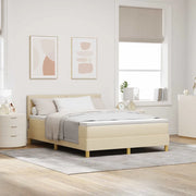 Letto a Sorgente LED con materasso Crema 160 x 200 cm Tessuto