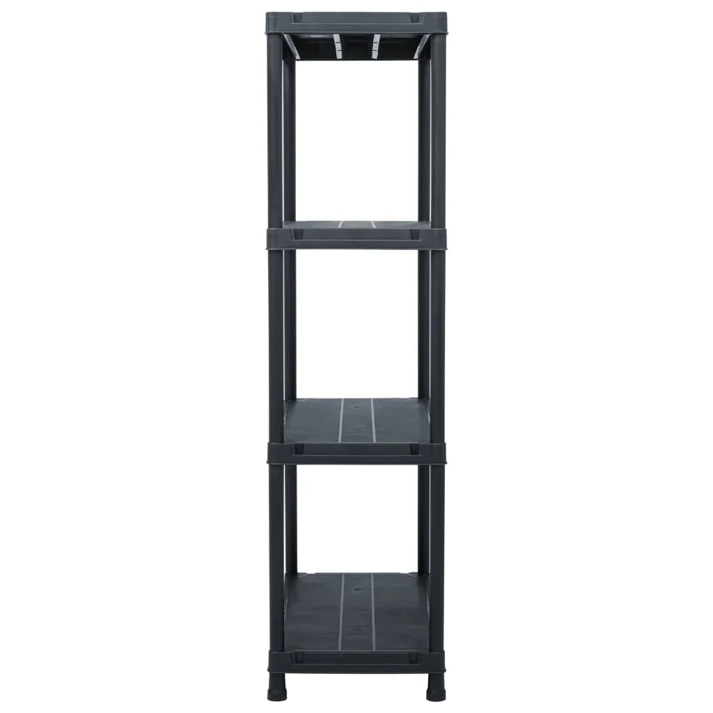 Scaffali portaoggetti da 5 pezzi 60 x 30 x 138 cm plastica nera 02_0000674