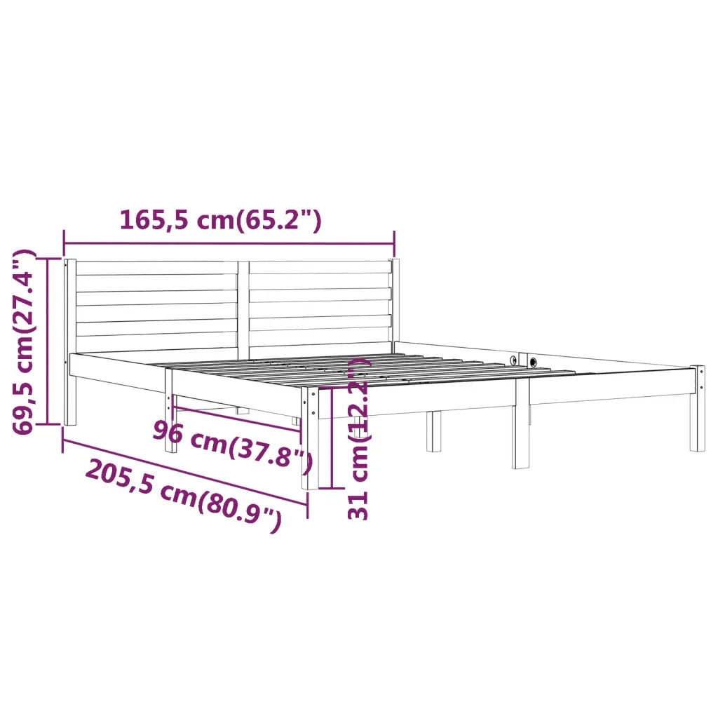 Giroletto-Struttura Letto in Legno Massello di Pino 160x200 cm 398109
