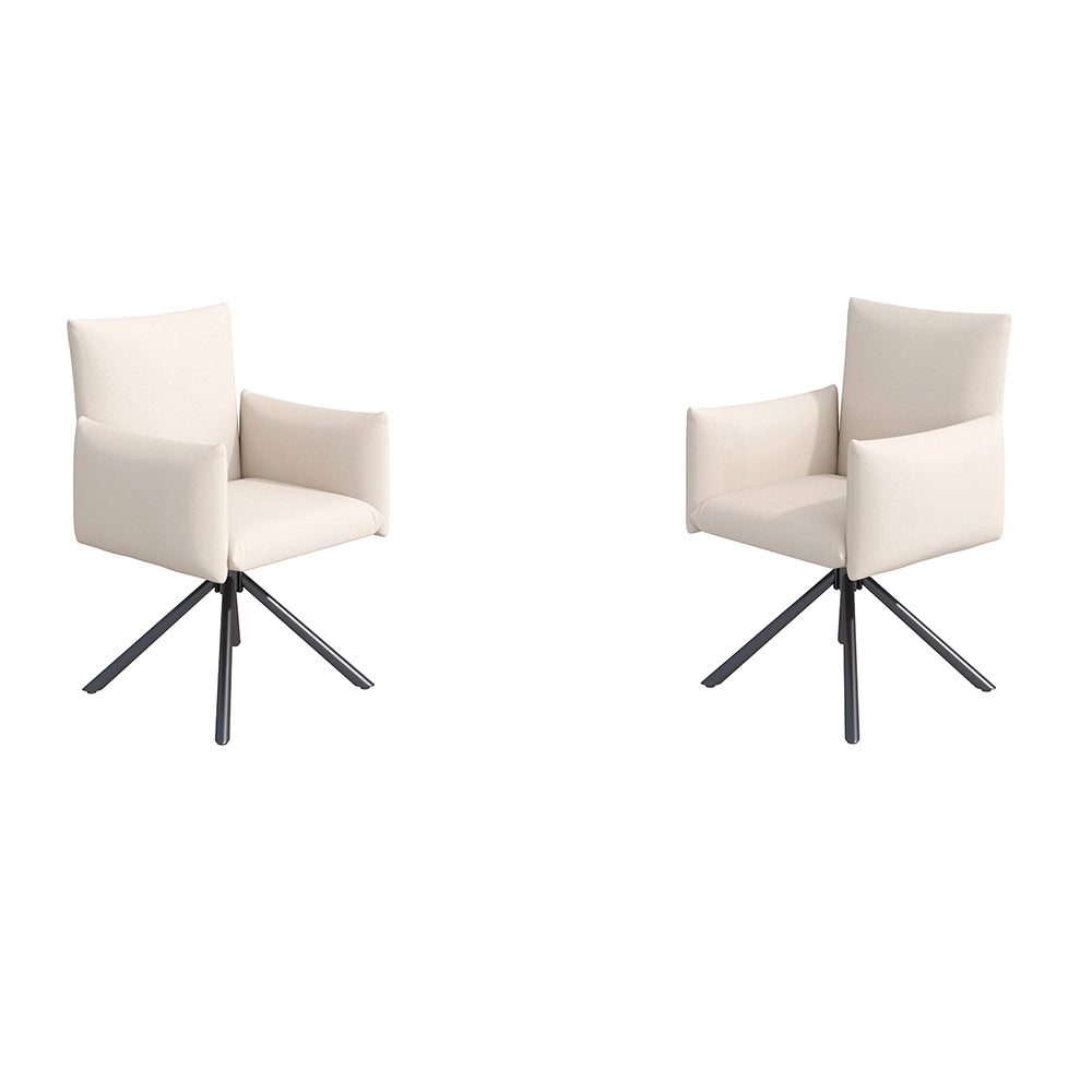 Sedia-Xylo-Lotto 2 girevole 360?? lino beige supporto lombare