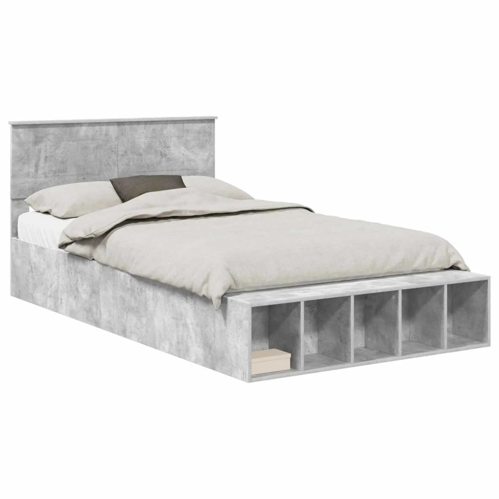 Struttura del letto con lo scaffale Grigio cemento 120 x 190 cm