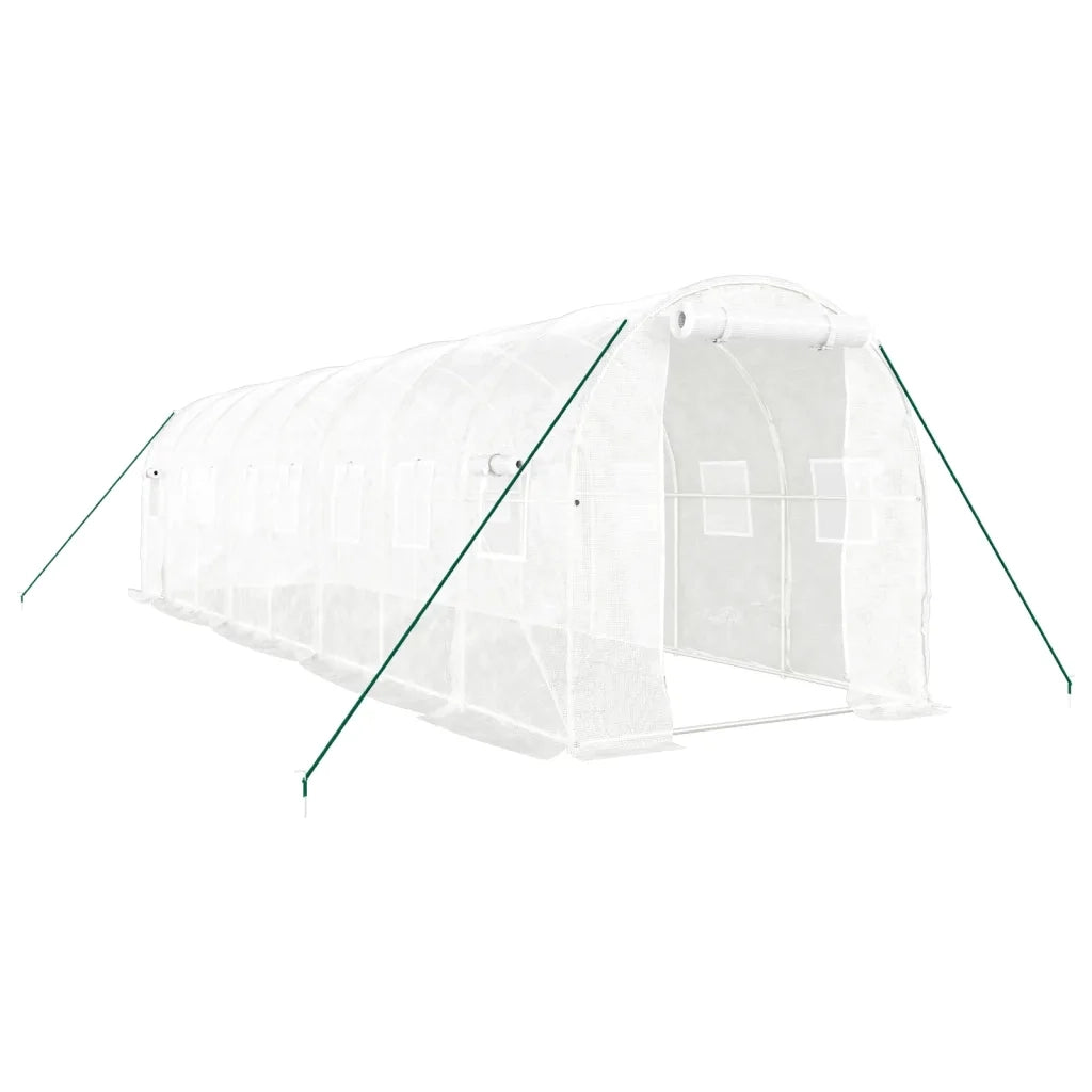 Serra con Telaio in Acciaio Bianco 16 m² 8x2x2 m 3188030
