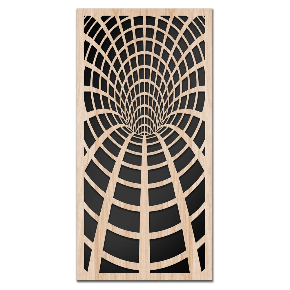 BLACK HOLE - Quadro arredo LASERCUT composito Legno e PVC Misura: 70x140 cm
