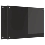 Set di 2 paraschizzi moderni per cucina 70 x 50 cm finitura elegante e resistente in vetro temperato nero 02_0056307