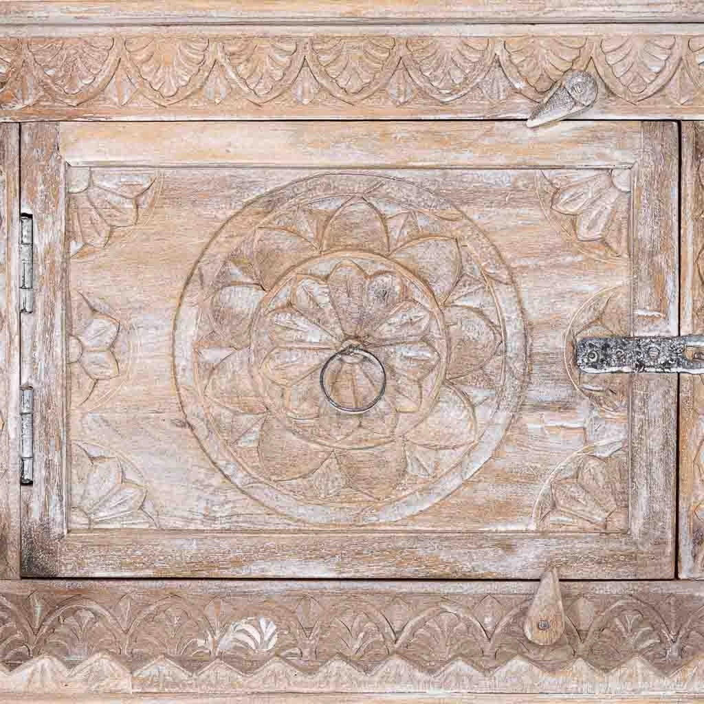 Comodino legno marrone finitura artigianale 50x47x66 cm