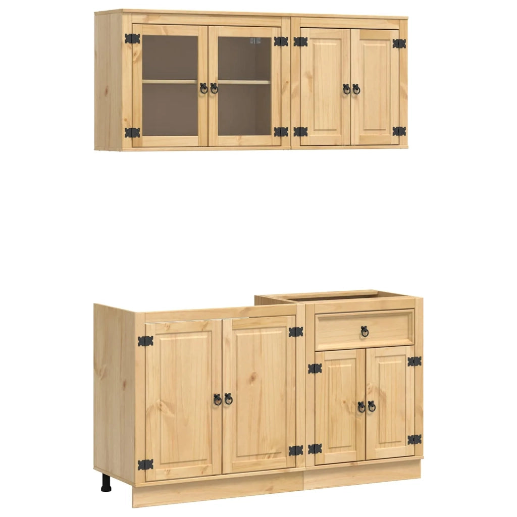 Armadietto con porta SKI 4 pcs Marrone Miele Pino massello