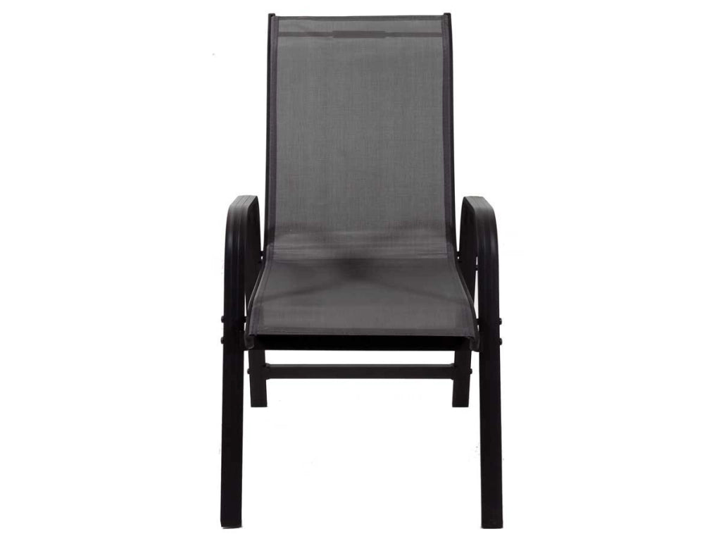 Sedia da giardino in alluminio e textilene PORTO - Phoenix - Grigio scuro - 2 pezzi