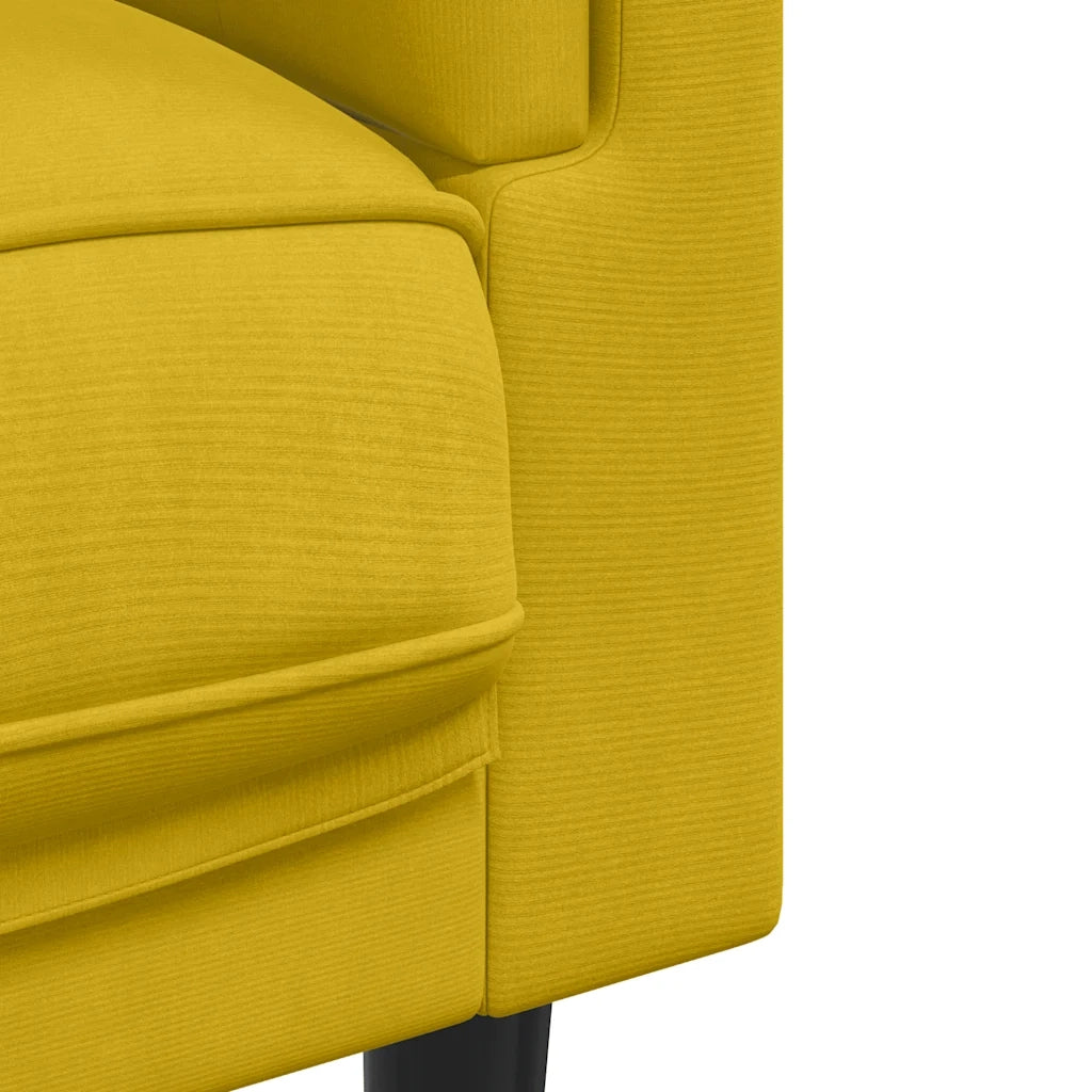 Divano Sedia-Poltrona con Cuscino Giallo in Velluto
