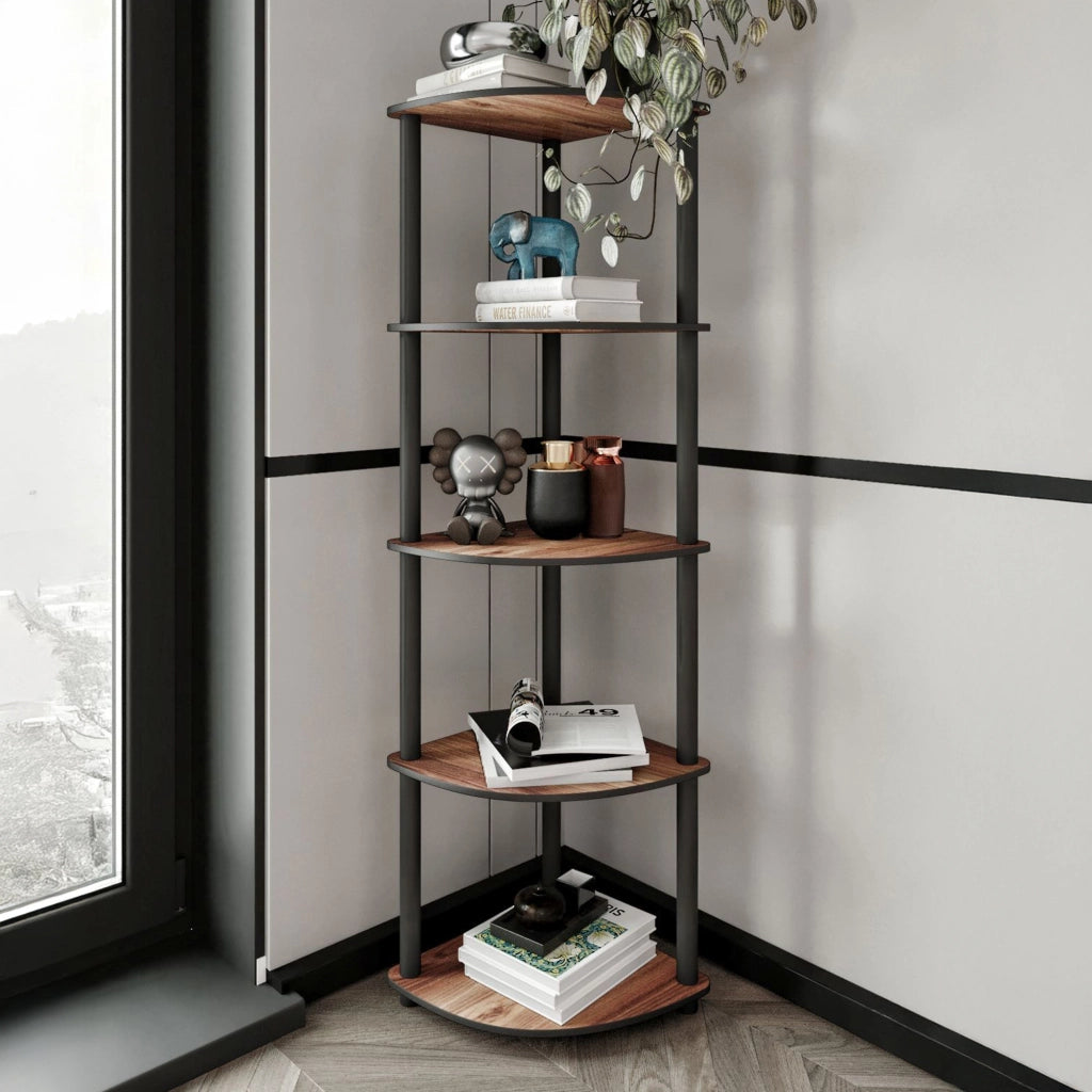 Biblioteca Sessanio, Libreria 4 Ripiani, 34x34x139h cm Marrone Noce
