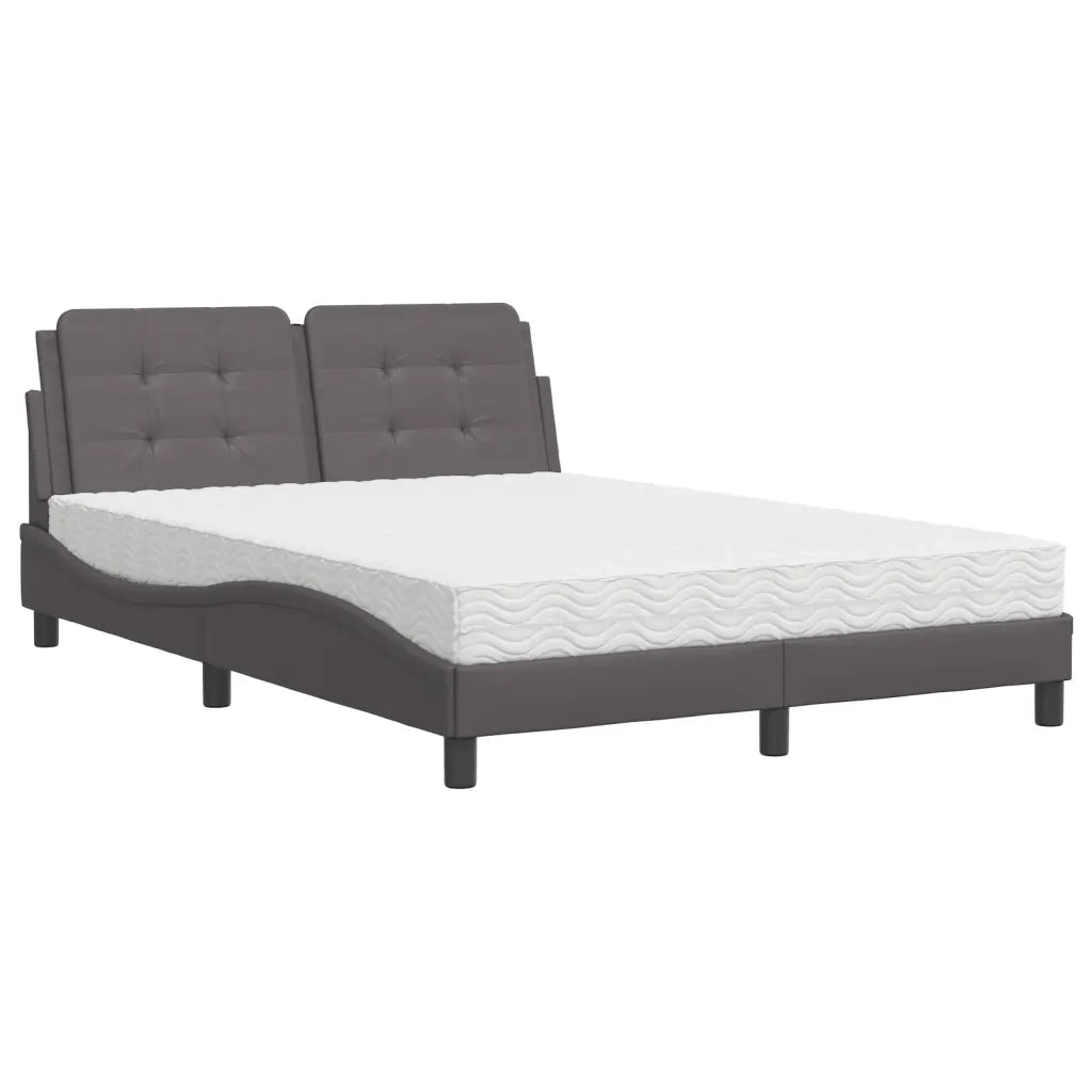 Letto con Materasso Zadar Grigio 140x200 cm in Similpelle 3208869