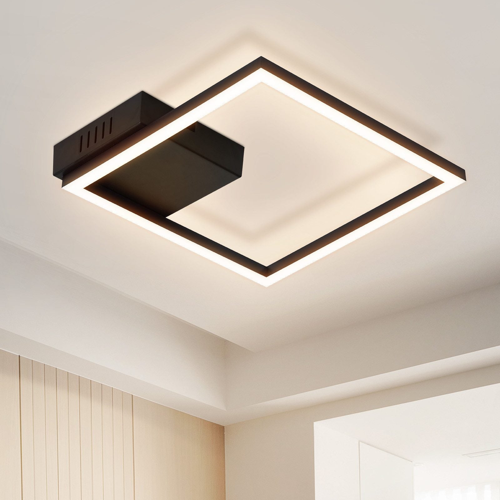ZMH Lampada da soffitto plafoniera LED moderna nera 3000K per soggiorno sala pranzo corridoio
