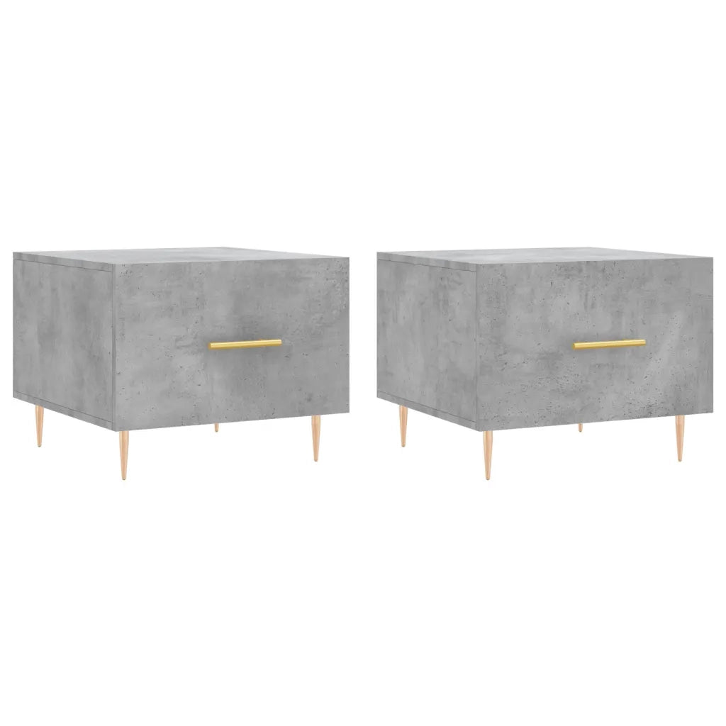 Tavolini Salotto 2pz Grigio Cemento 50x50x40 Legno Multistrato 829373