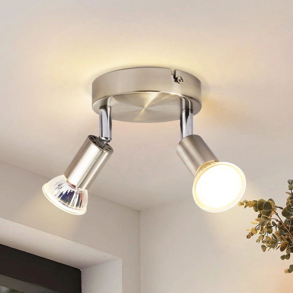 ZMH Faretto da soffitto plafoniera 2 fiamme GU10 moderno per soggiorno