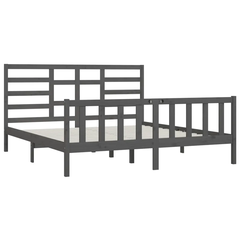Giroletto Grigio in Legno Massello di Pino 200x200 cm 3107635