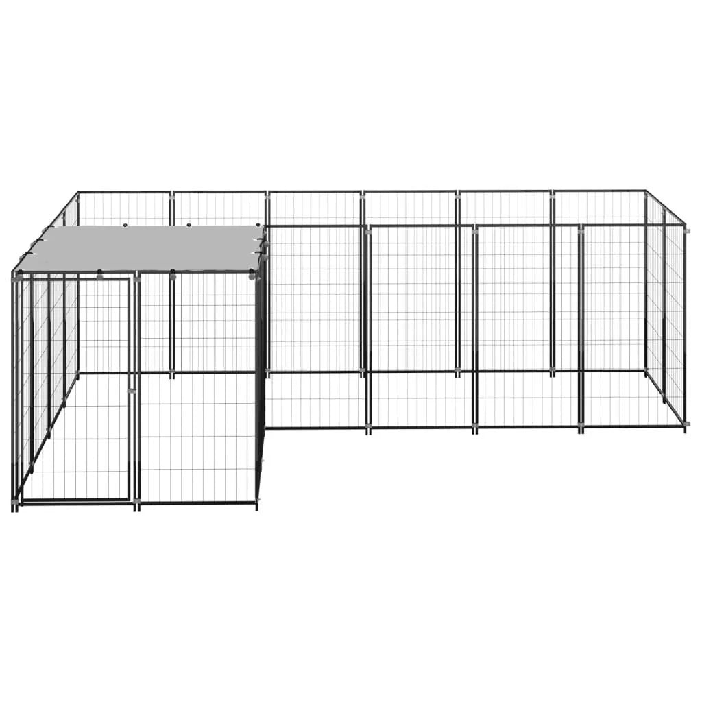 Recinto per animali da esterno per cani 4,84 m² 110 cm acciaio nero 02_0000533