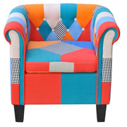 Divano Sedia-Poltrona con Design Patchwork in Tessuto