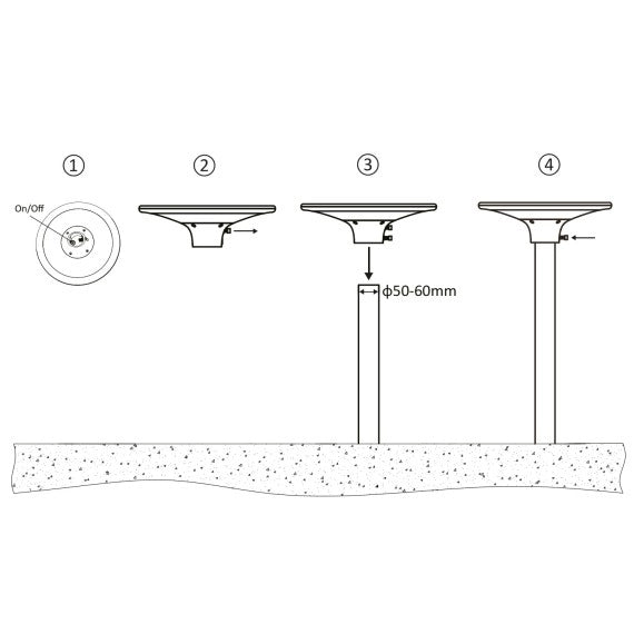 VELAMP Lampione LED solare 2300 lumen IP65 da montare su palo SPIELBERG SL608