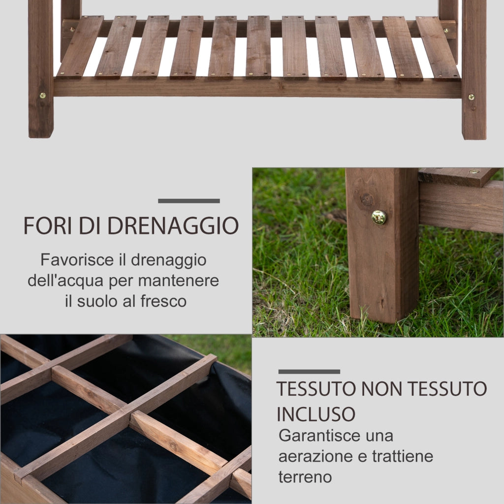 Letto Rialzato in Legno con Ripiano Pieghevole e Mensola ¨C Zephmum ¨C 123x54x80