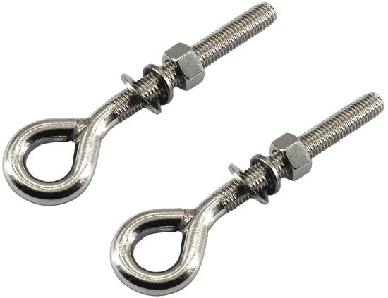 Occhiello in acciaio inossidabile 304 16mm - 2 pezzi - con viti/bulloni - duraturo/corrosione resistente - adatto per interni/esterni - occhiello a molla