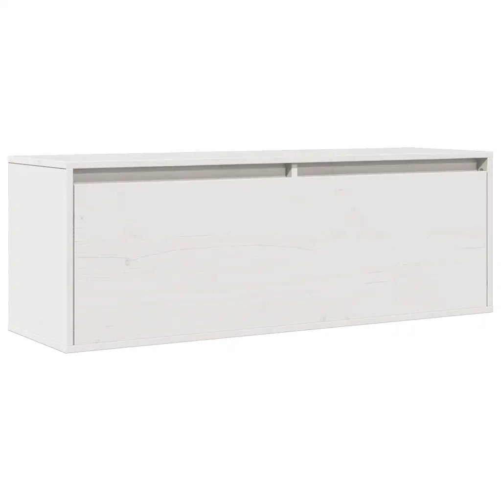 Pensile Bianco 100x30x35 cm in Legno Massello di Pino 813467