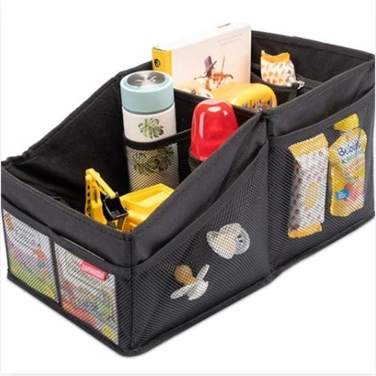 Organizzatore di Cassetta Portabagagli - Cinture Regolabili - Snacks e Bevande per Viaggi in Auto - Sostenibile