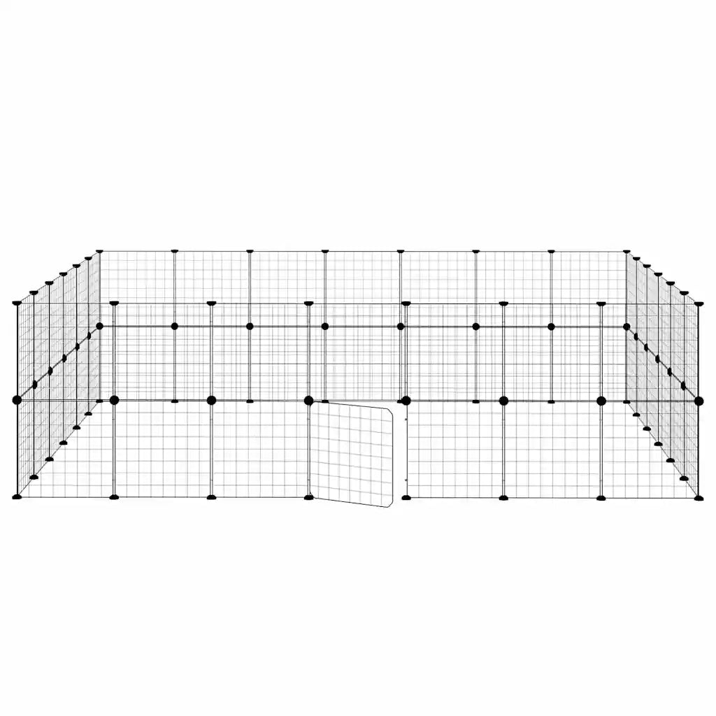 Gabbia per Animali 52 Pannelli con Porta Nero 35x35 cm Acciaio 3114041