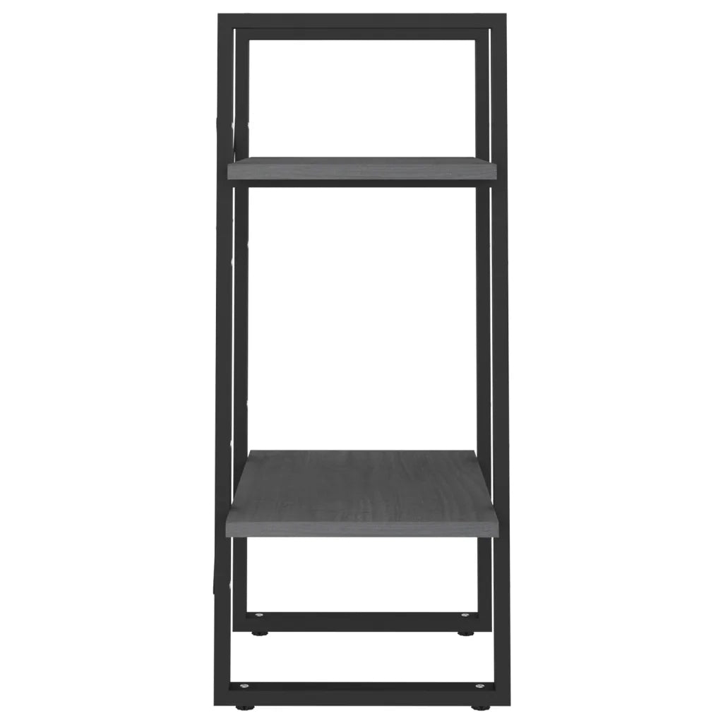Libreria a 2 Ripiani-Scaffale per Libri-Mobile di Stoccaggio Grigia 40x30x70 cm in Massello di Pino