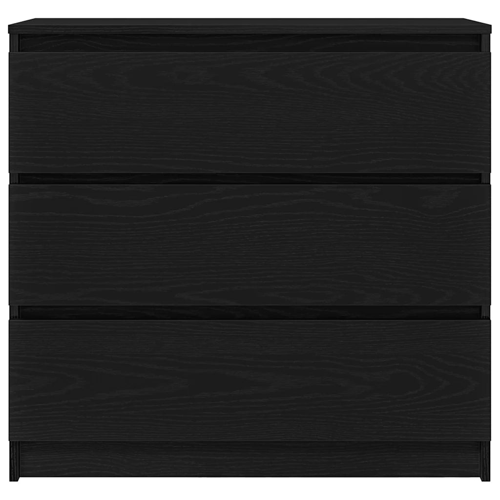 Credenza Rovere Nero 80x35x76 cm in Legno Multistrato 861734