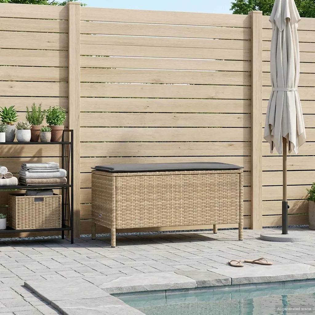 Sedia da giardino-Poggiapiedi da Giardino Beige e Grigio Chiaro 80 x 38 x 42 cm