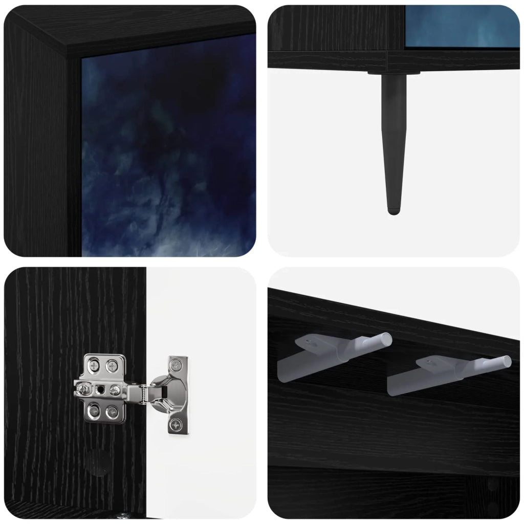 Credenza RAALTE Rovere Nero 102 x 33 x 76 cm 8006972