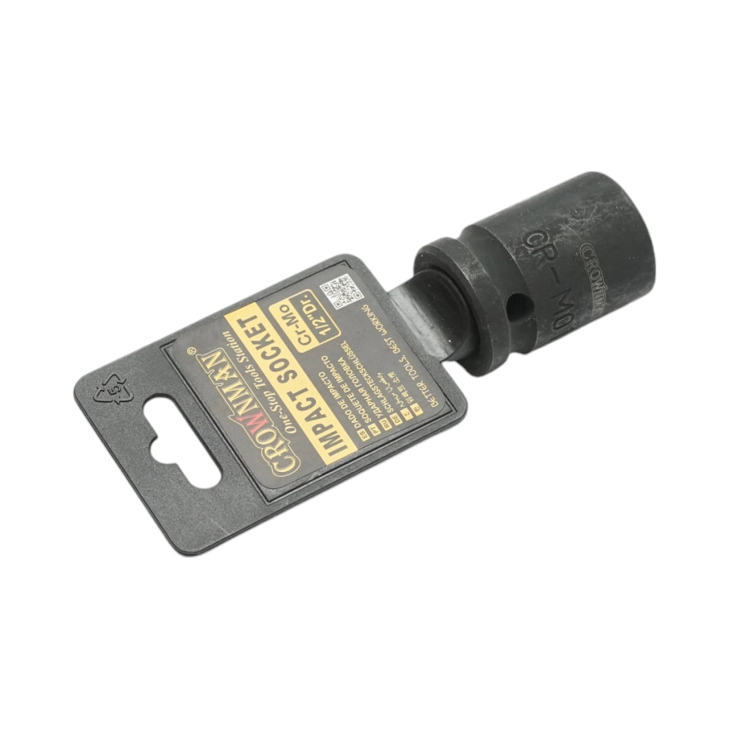 Chiave a bussola a impatto Crownman da 17 mm, attacco quadro da 1/2 pollice in acciaio Cr-Mo