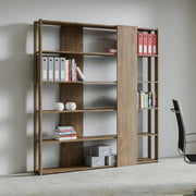Composizione Libreria B Kato 6R 2 fianchi 4 fasce lunghe - Noce