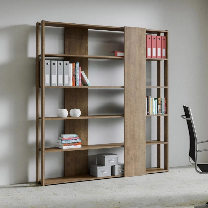 Composizione Libreria B Kato 6R 2 fianchi 4 fasce lunghe - Noce