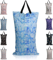 Sacchetto per asciugamano, impermeabile, con doppia cerniera per appendere, lavabile e riutilizzabile, adatto per fasce per neonati, fitness, colore blu 007, moda