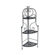 Scaffale metallo jessica nero 3 piani ad angolo cm 48x33h120