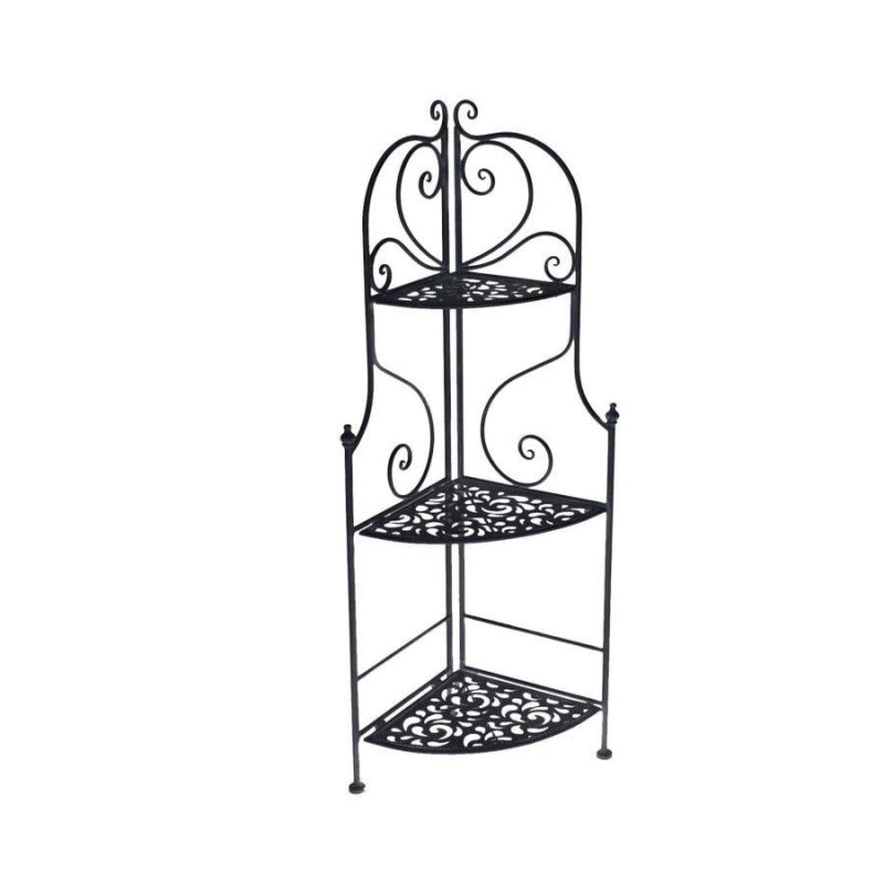 Scaffale metallo jessica nero 3 piani ad angolo cm 48x33h120