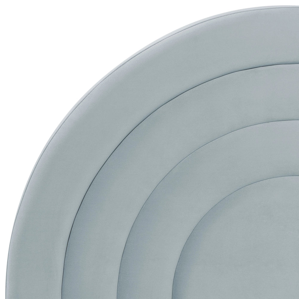 Letto con Contenitore in Velluto azzurro, Misura Singola 90 x 200 cm Design Minimalista Retro con Testiera a Mezza Luna