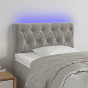 Testiera a LED-Testata con LED Grigio Chiaro 80x7x78/88 cm in Velluto