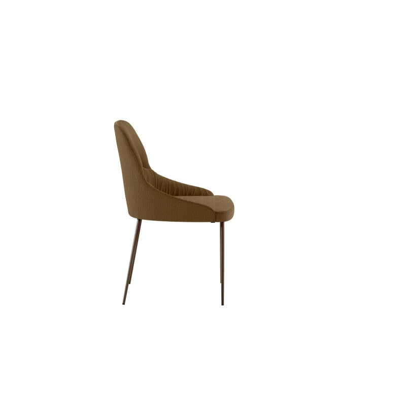 Sedia rivestita in tessuto easy-clean Gambe in metallo verniciato Bronzo Ginevra 54cm X 63cm H 89cm Stones
