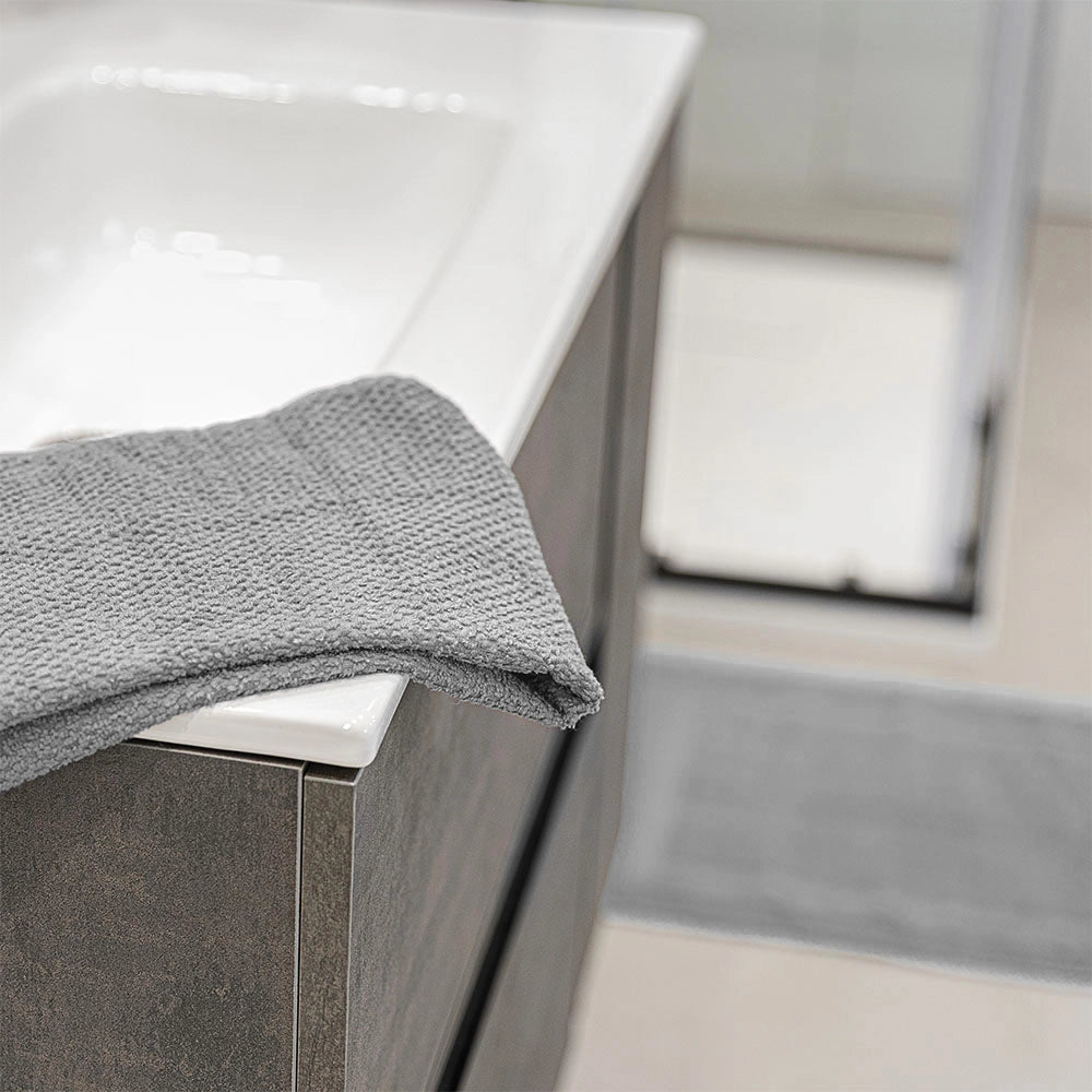 Asciugamani ospite per bagno 55x100 cm grigio in cotone 100%