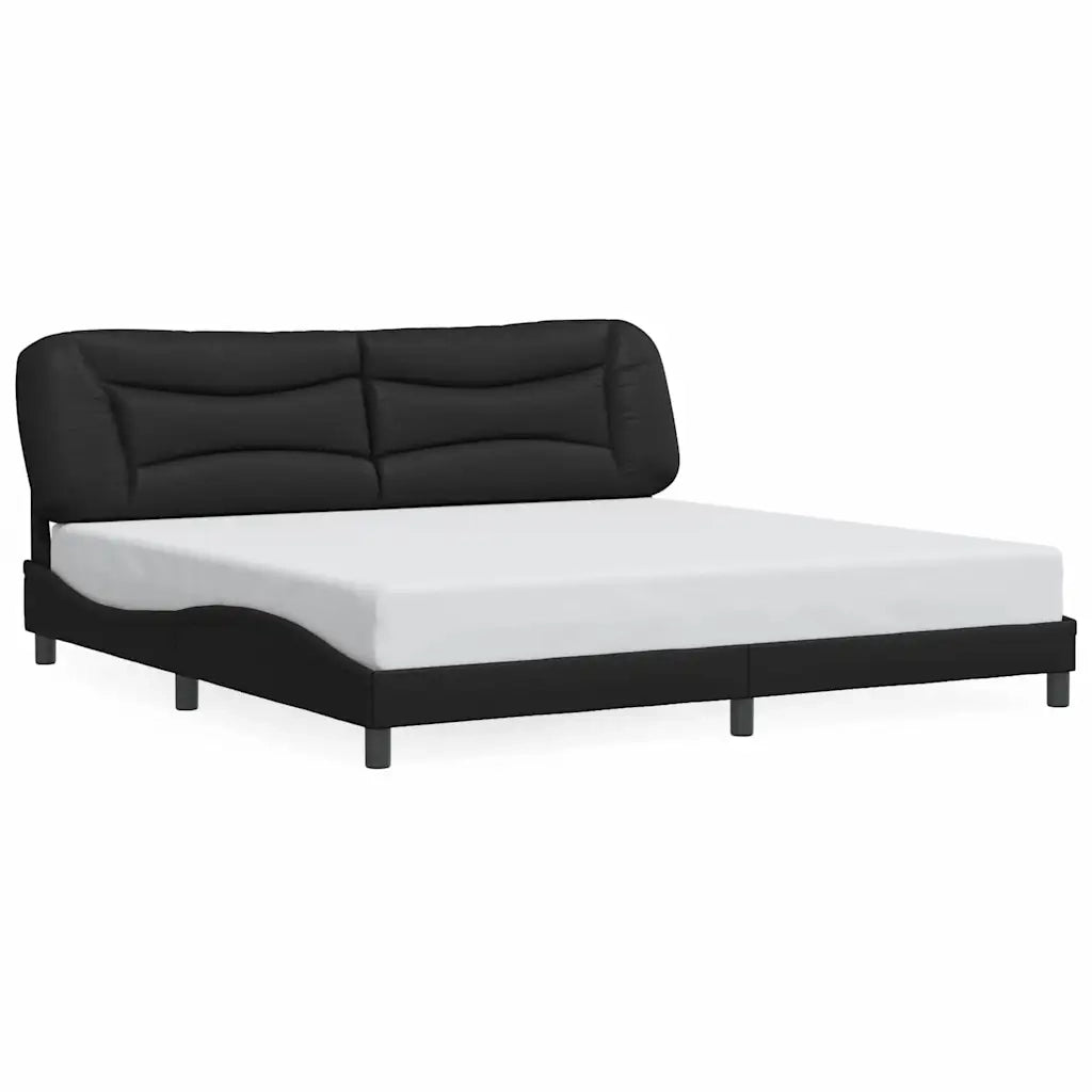 Giroletto con Testiera Nero 200x200 cm in Similpellecod mxl 90677