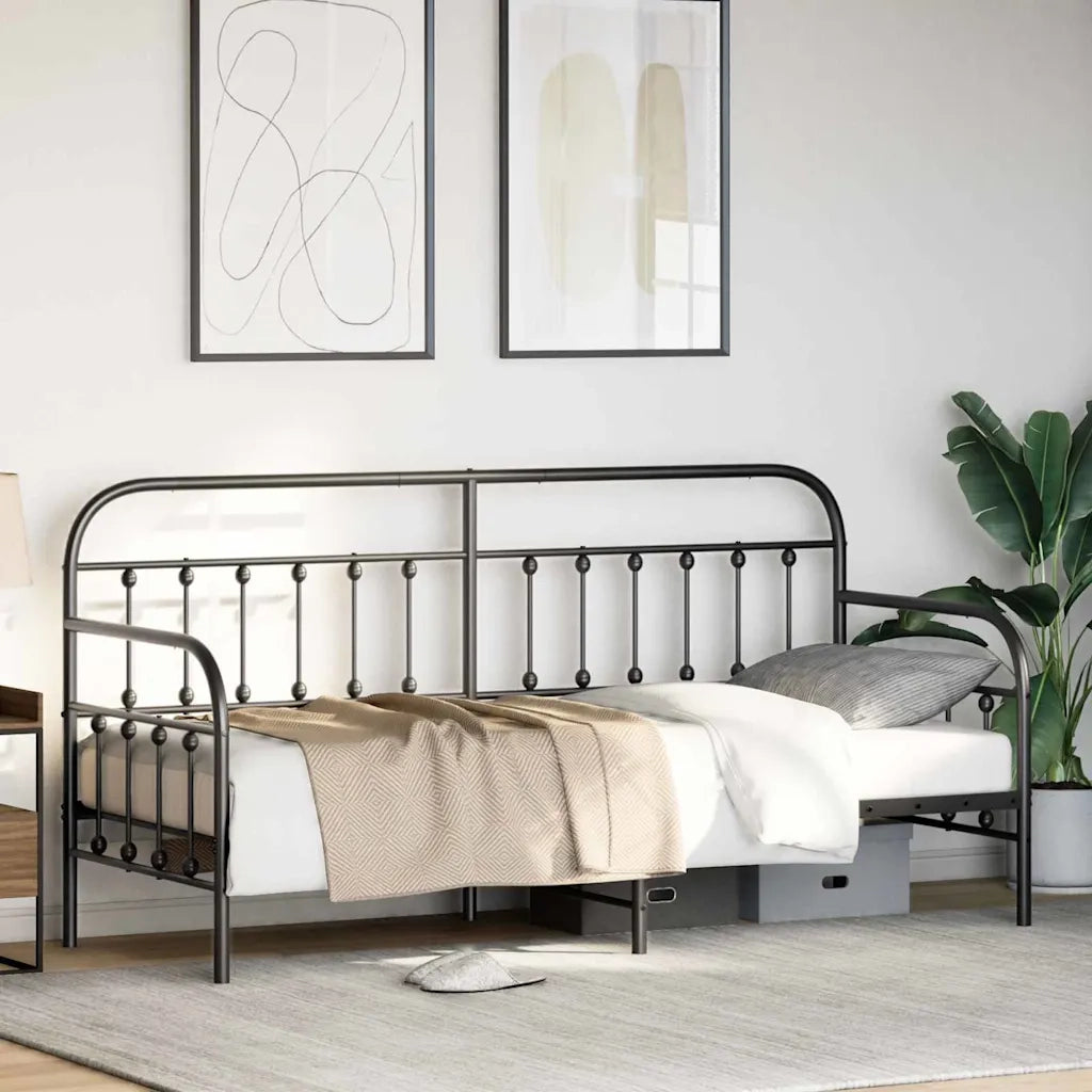 Struttura per letto di giorno-Giroletto Nero 80 x 200 cm 210180