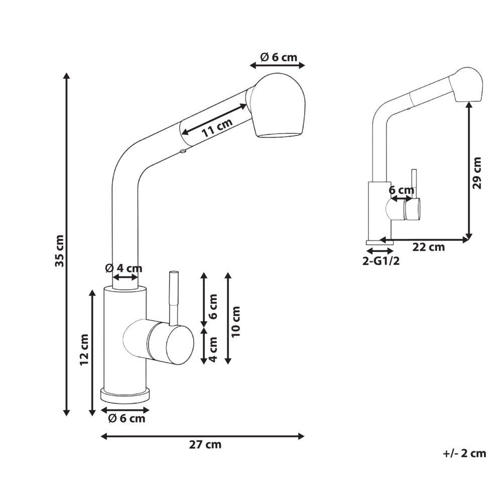 Rubinetto da cucina estraibile in acciaio inossidabile con soffione a molla argento design moderno