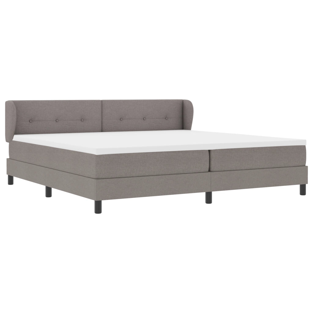 Letto Box Spring con Materasso Tortora 200x200 cm Tessuto