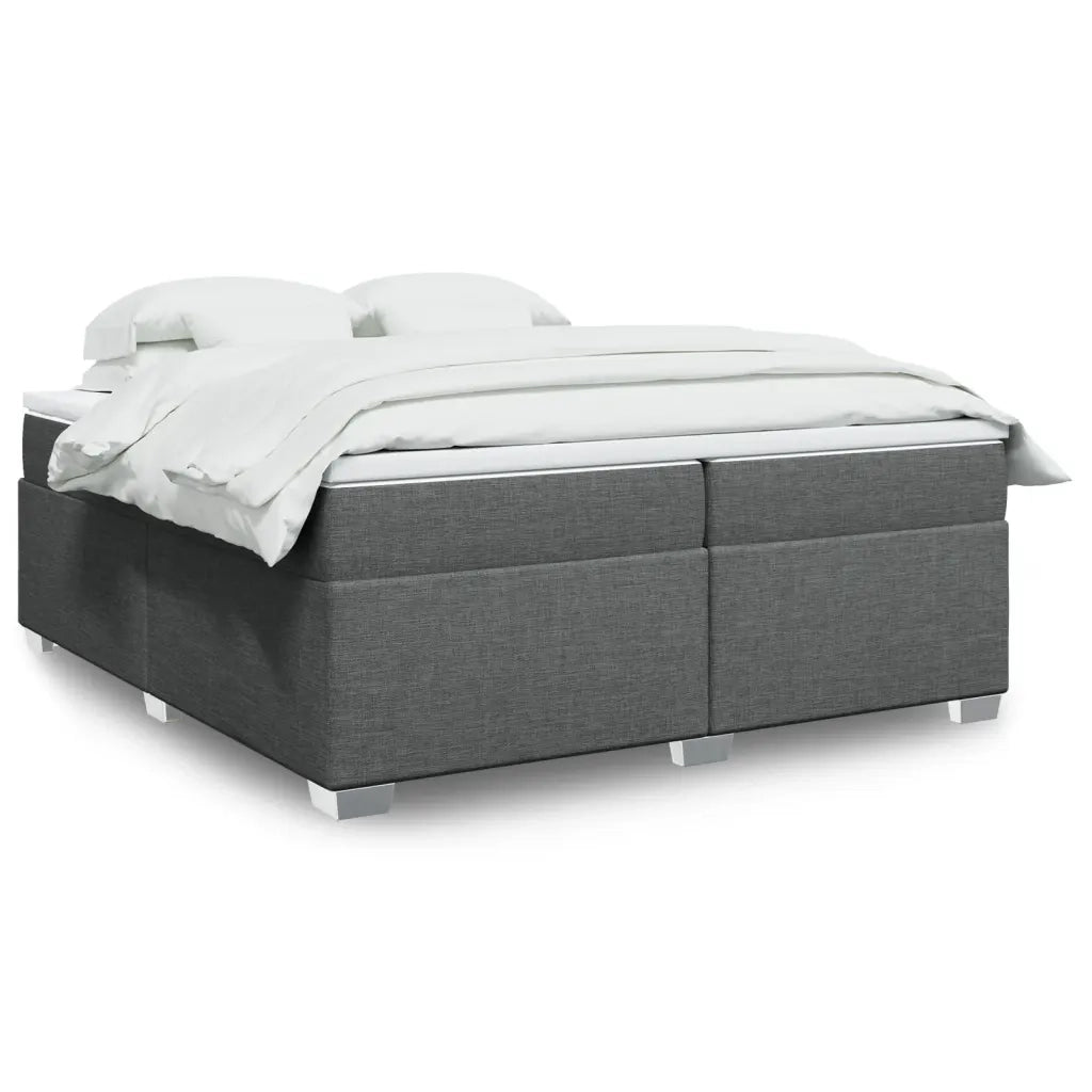Giroletto a Molle con Materasso Grigio Scuro 200x200 cm Tessuto 3285159