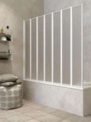 Box Sopravasca a 7 Ante Pieghevoli in Acrilico Effetto Goccia - Made in Italy - Misura: 154-155 x H 140 cm