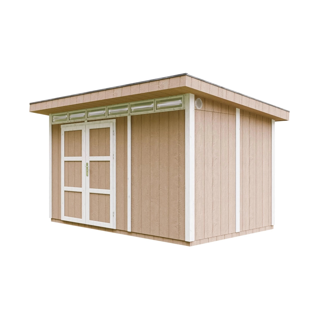 Casetta da Giardino di QUALIT? PREMIUM 8,7m?²-L412xW279cm - TIMBELA M904A-TERRA BROWN