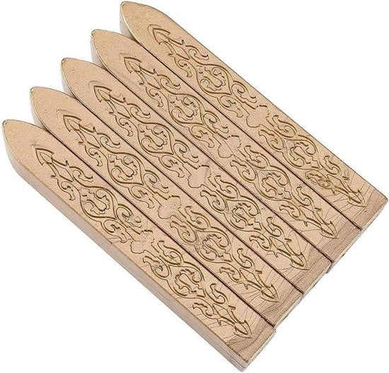 Set di 5 stecchi per sigillatura antica per lettere e pacchi - manoscritto artigianale per sigillo vintage in metallo (bronzo).
