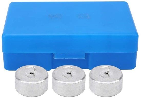 Peso di calibrazione 50g - 10 pezzi - Metallo - Adatto per esperimenti di laboratorio - Educativo - Progetto robusto - Set di pesi